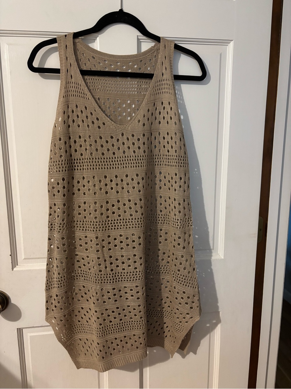 NWT Beige Crochet Knit Swim Coverup Sz XL from Modlily